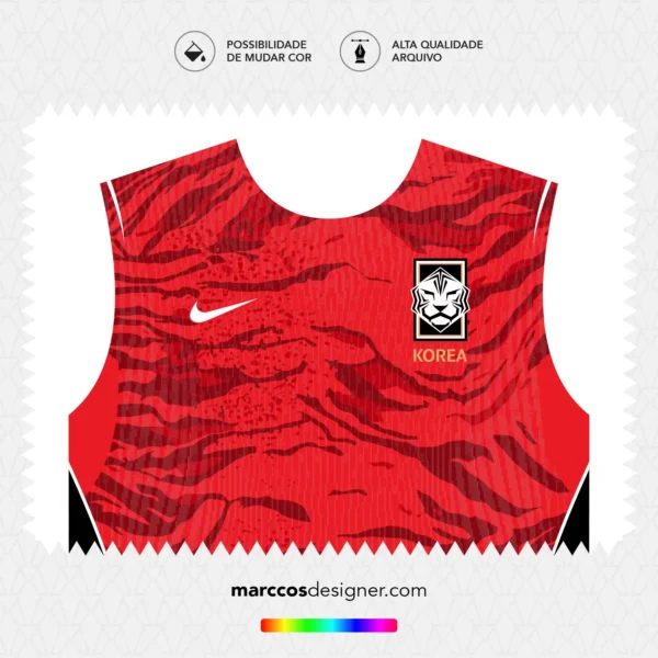 Arte Vetor Camisa Coreia do Sul Titular 2026.2027