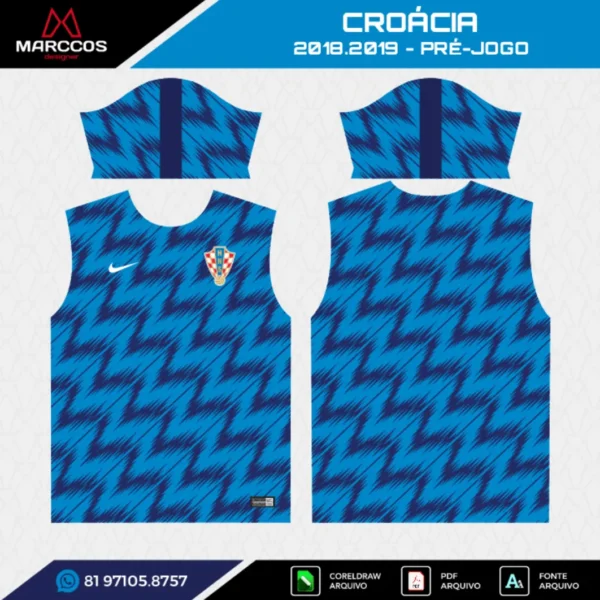 Arte Vetor Camisa Croácia Pré-Jogo 2018.2019 Arte Vetor Camisa Croácia Pré-Jogo 2018.2019