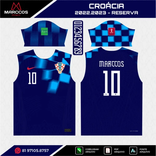 Arte Vetor Camisa Croácia Reserva 2022.2023 Arte Vetor Camisa Croácia Reserva 2022.2023