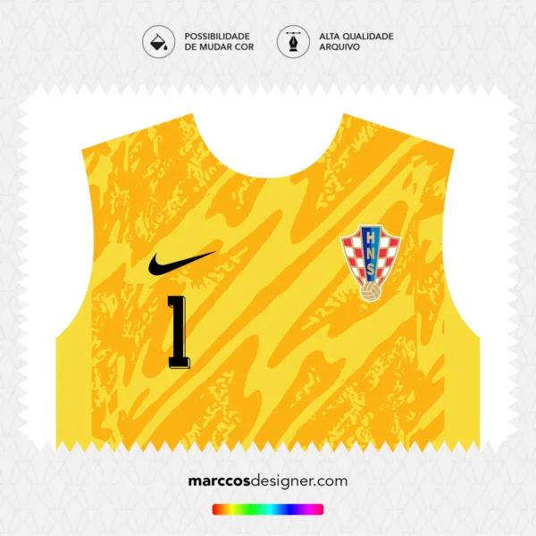 Arte Vetor Camisa Croácia Goleiro 2024.2025