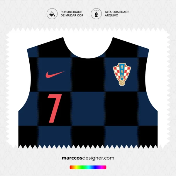 Arte Vetor Camisa Croácia Reserva 2018.2019