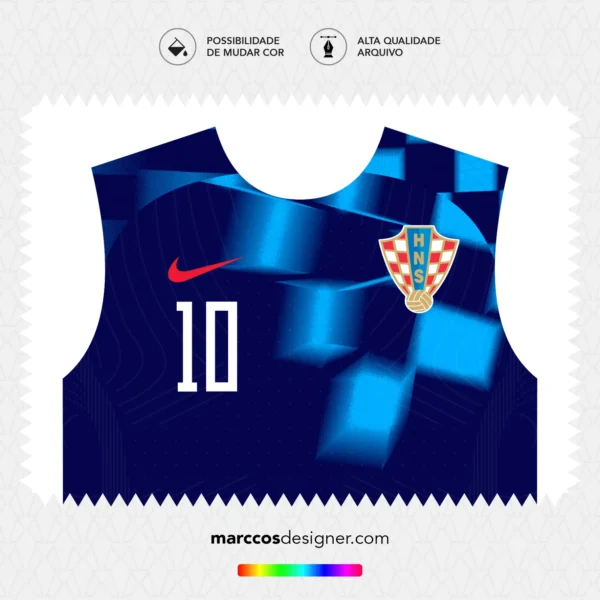 Arte Vetor Camisa Croácia Reserva 2022.2023