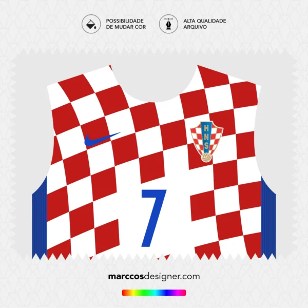 Arte Vetor Camisa Croácia Titular 2016.2017