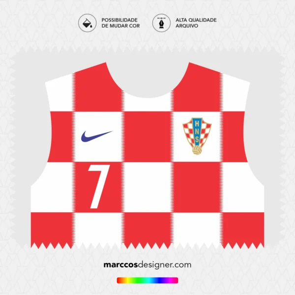Arte Vetor Camisa Croácia Titular 2018.2019