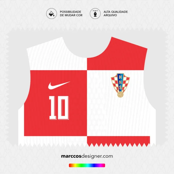 Arte Vetor Camisa Croácia Titular 2024.2025