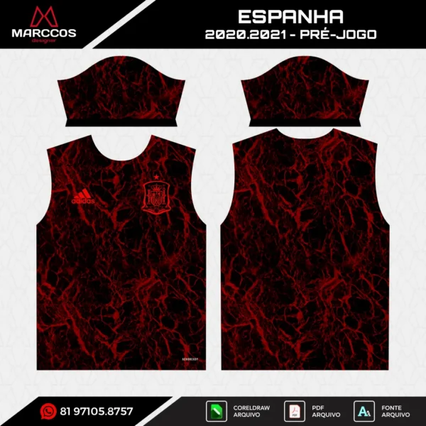 Arte Camisa Espanha Pré-Jogo 2020.2021 Arte Camisa Espanha Pré-Jogo 2020.2021