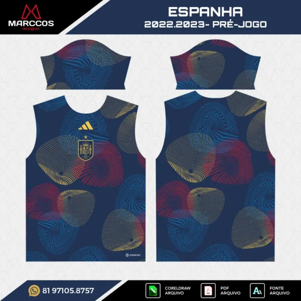 Arte Vetor Camisa Espanha Pré-Jogo 2022.2023 Arte Vetor Camisa Espanha Pré-Jogo 2022.2023
