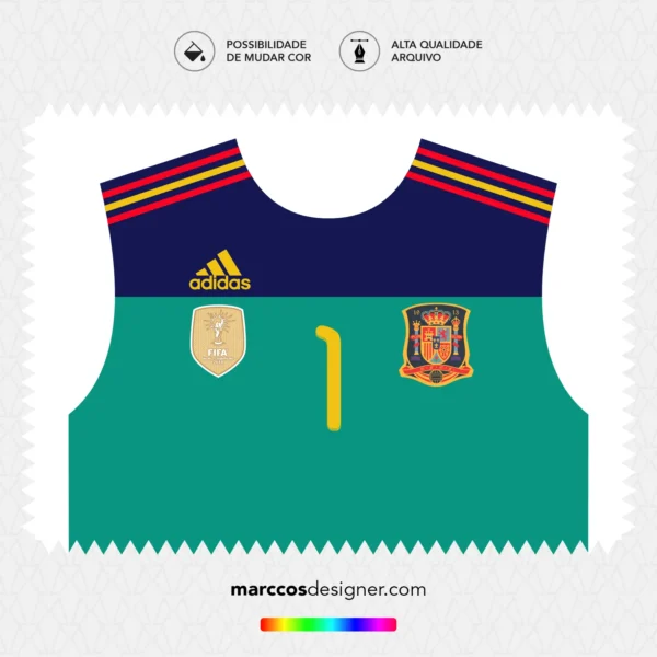 Arte Vetor Camisa Espanha Goleiro 2010.2011