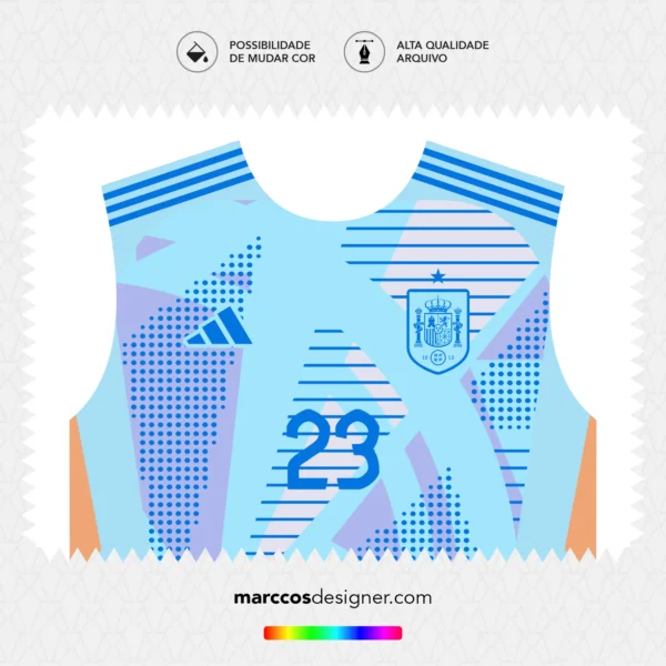 Arte Vetor Camisa Espanha Goleiro 2024.2025