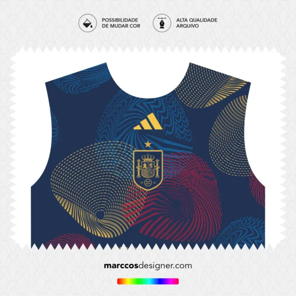 Arte Vetor Camisa Espanha Pré-Jogo 2022.2023