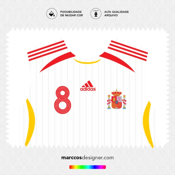 Arte Vetor Camisa Espanha Reserva 2006.2007