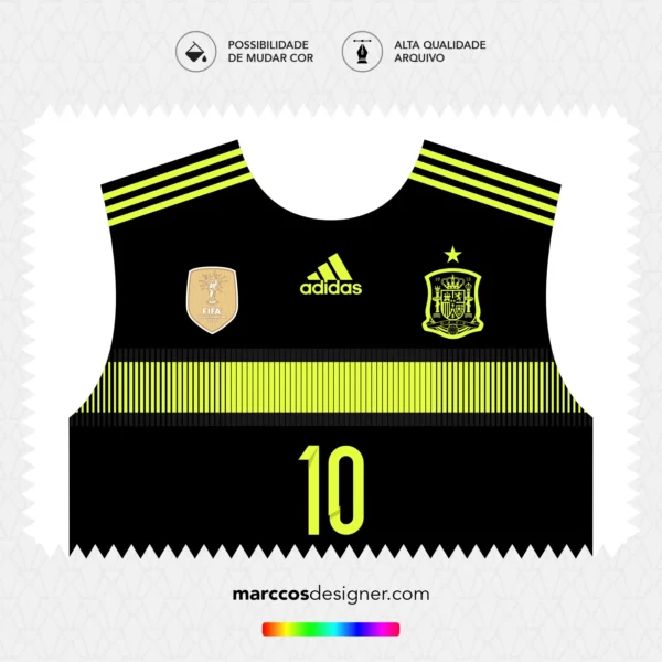 Arte Vetor Camisa Espanha Reserva 2014.2015