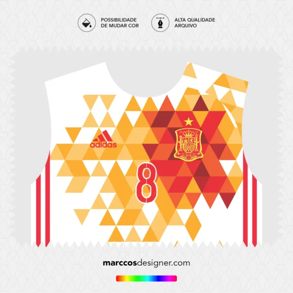 Arte Vetor Camisa Espanha Reserva 2016.2017