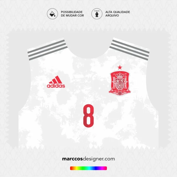 Arte Vetor Camisa Espanha Reserva 2020.2021