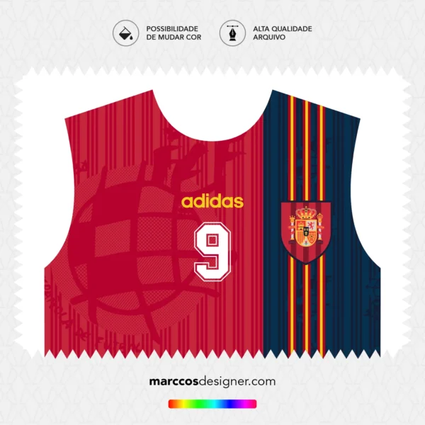 Arte Vetor Camisa Espanha Titular 1996.1997