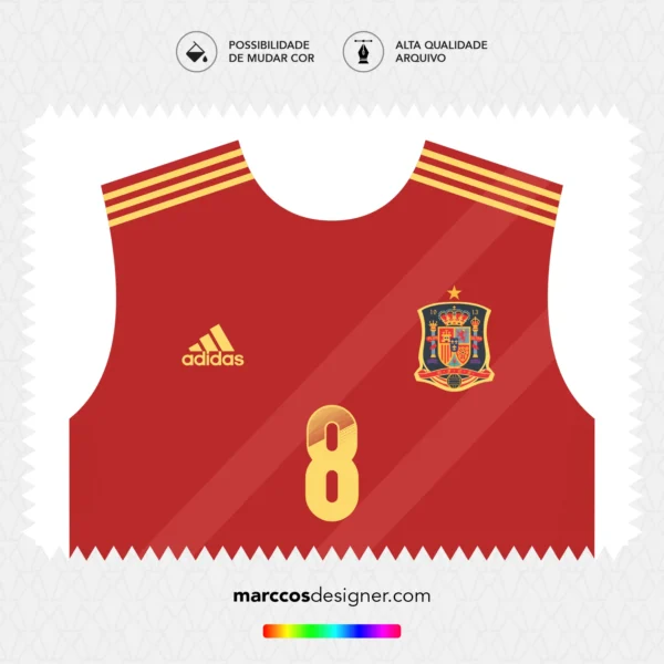 Arte Vetor Camisa Espanha Titular 2012