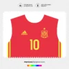 Arte Vetor Camisa Espanha Titular 2016.2017