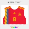 Arte Vetor Camisa Espanha Titular 2018.2019 Arte Vetor Camisa Espanha Titular 2018.2019