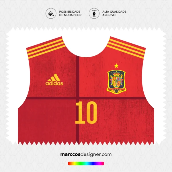 Arte Vetor Camisa Espanha Titular 2020.2021