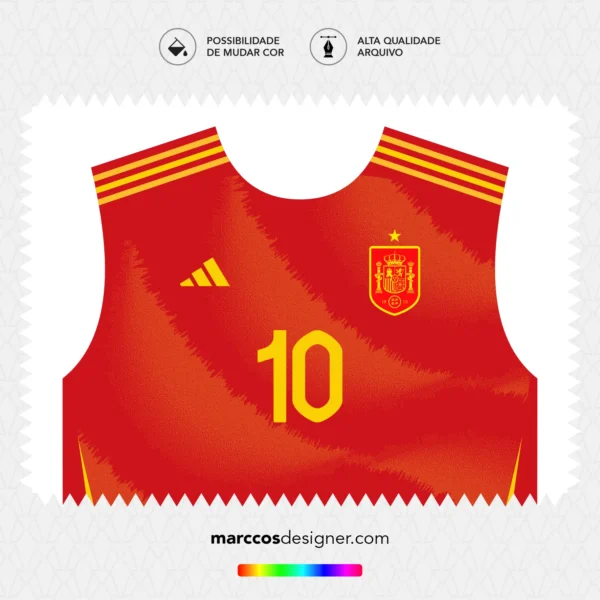 Arte Vetor Camisa Espanha Titular 2024.2025