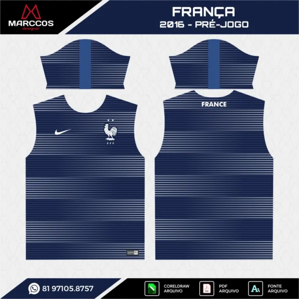 Arte Vetor Camisa França Pré-Jogo 2016 Arte Vetor Camisa França Pré-Jogo 2016