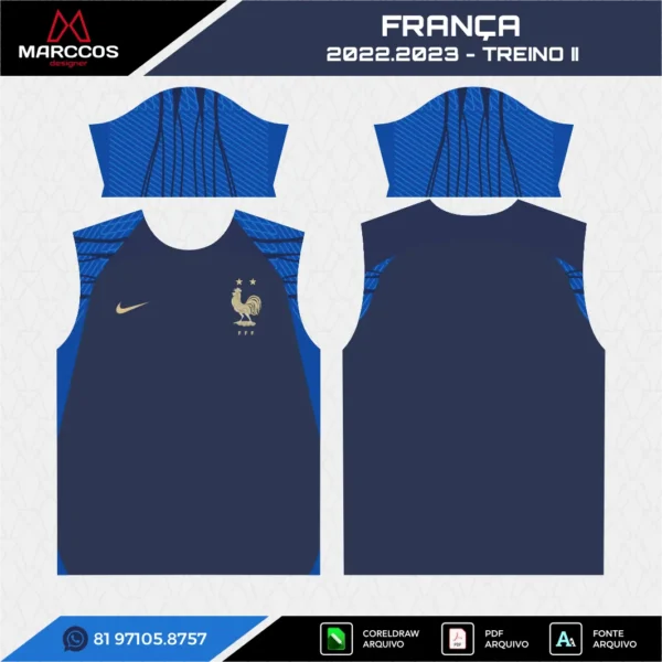 Arte Vetor Camisa França Treino 2022.2023 Arte Vetor Camisa França Treino 2022.2023