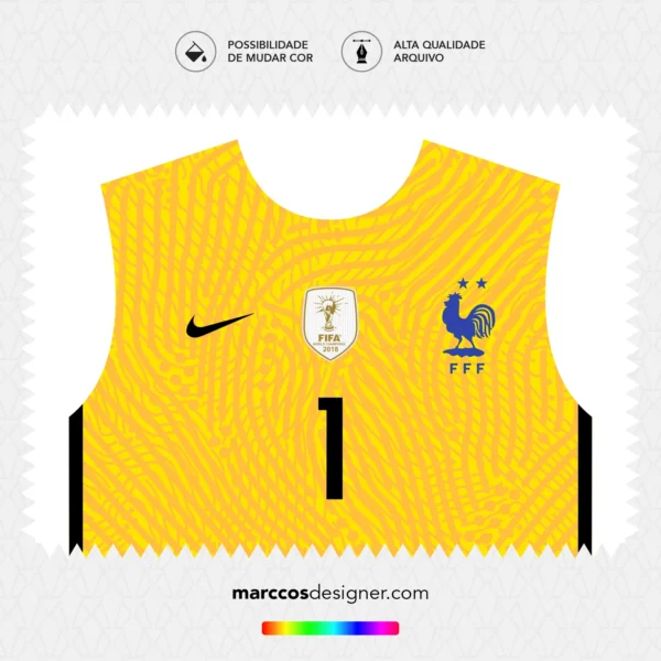 Arte Vetor Camisa França Goleiro 2020.2021