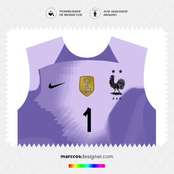 Arte Vetor Camisa França Goleiro 2022.2023