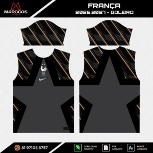 Arte Vetor Camisa França Goleiro 2026.2027 Arte Vetor Camisa França Goleiro 2026.2027