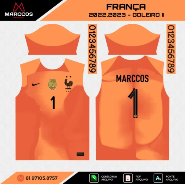 Arte Camisa França Goleiro 2022.2023 Arte Camisa França Goleiro 2022.2023