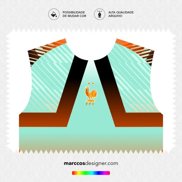 Arte Vetor Camisa França Goleiro Lifestyle 2026.2027
