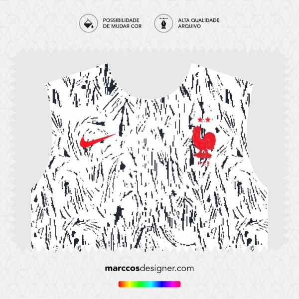 Arte Vetor Camisa França Pré-Jogo 2020.2021