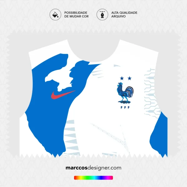 Arte Vetor Camisa França Pré-Jogo 2022.2023