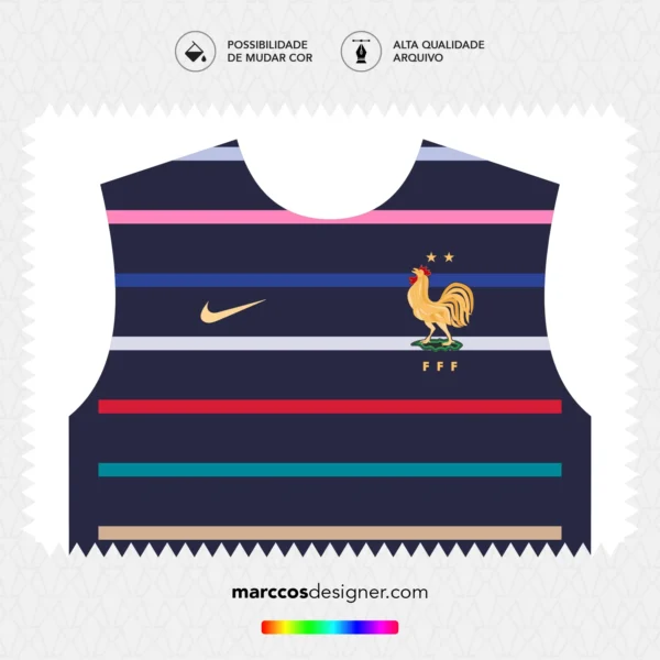 Arte Vetor Camisa França Pré-Jogo 2024.2025