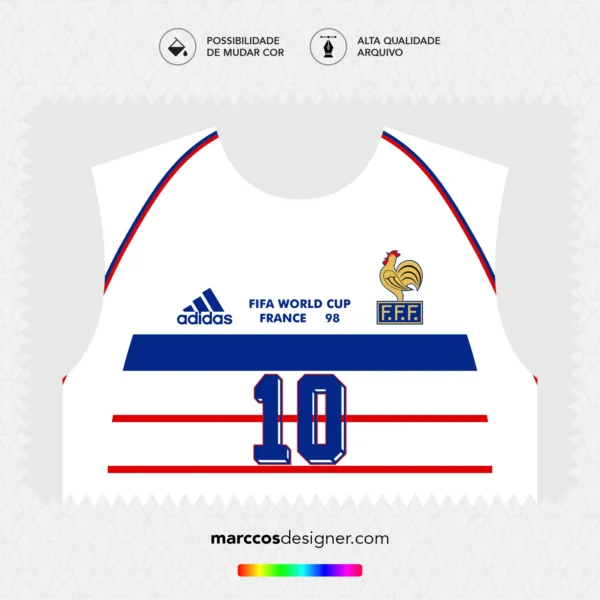 Arte Vetor Camisa França Reserva 1998.1999