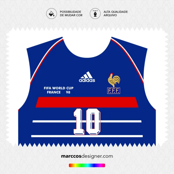 Arte Vetor Camisa França Titular 1998.1999