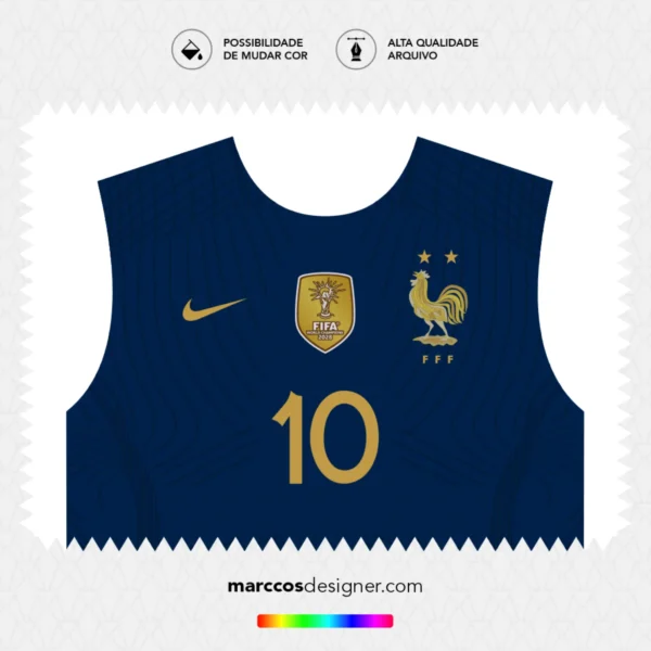 Arte Vetor Camisa França Titular 2022.2023