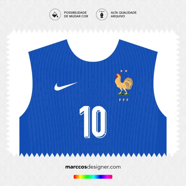 Arte Vetor Camisa França Goleiro 2024.2025