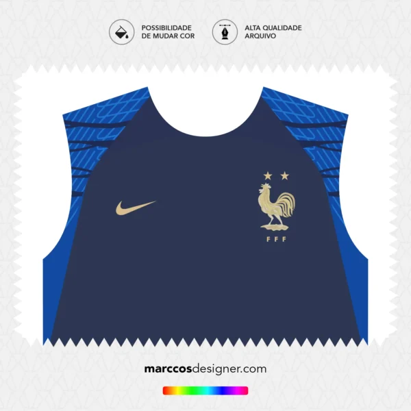 Arte Vetor Camisa França Treino 2022.2023