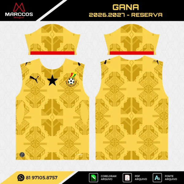Arte Vetor Camisa Gana Reserva 2026.2027 Arte Vetor Camisa Gana Reserva 2026.2027
