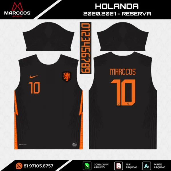 Arte Vetor Camisa Holanda Reserva 2020.2021 Arte Vetor Camisa Holanda Reserva 2020.2021
