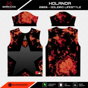 Arte Vetor Camisa Holanda Goleiro Lifestyle 2026.2027 Arte Vetor Camisa Holanda Goleiro Lifestyle 2026.2027