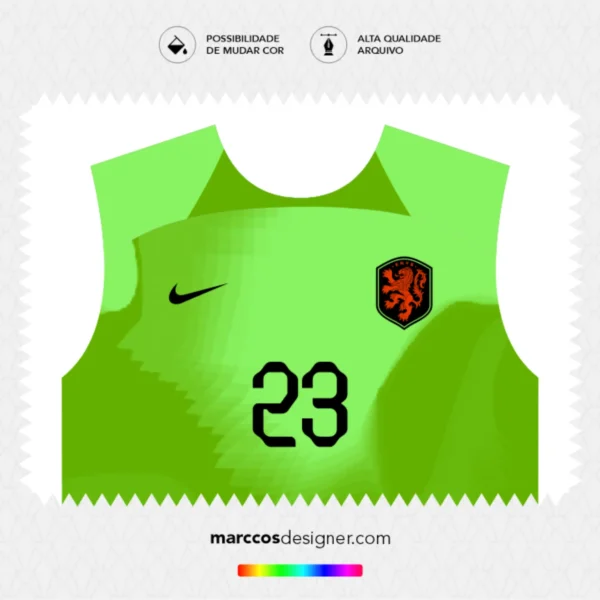 Arte Vetor Camisa Holanda Goleiro 2022.2023