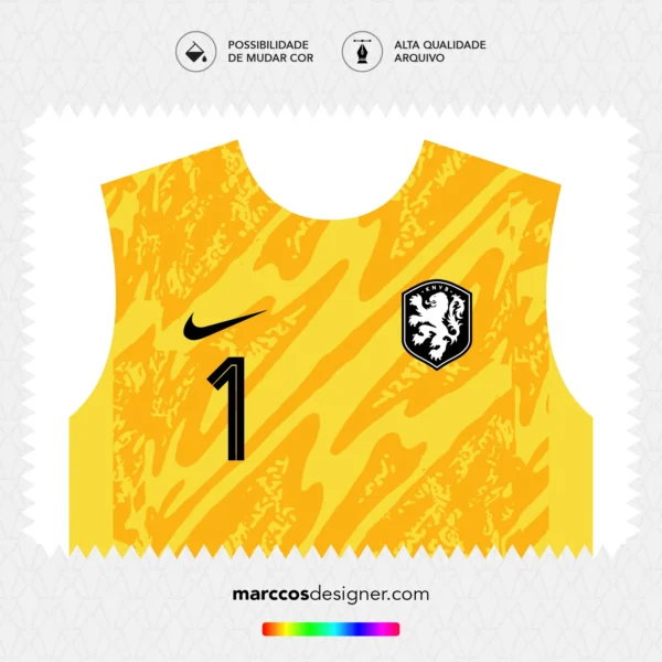 Arte Vetor Camisa Holanda Goleiro 2024.2025