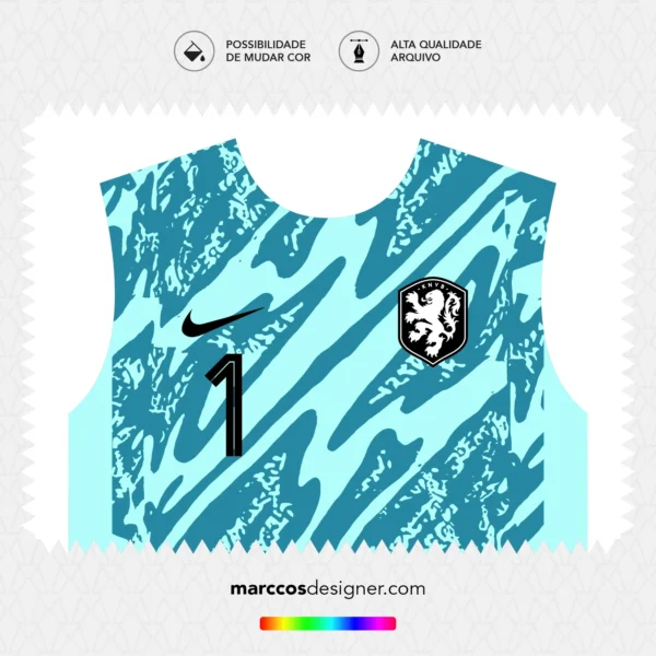 Arte Vetor Camisa Holanda Goleiro 2024.2025