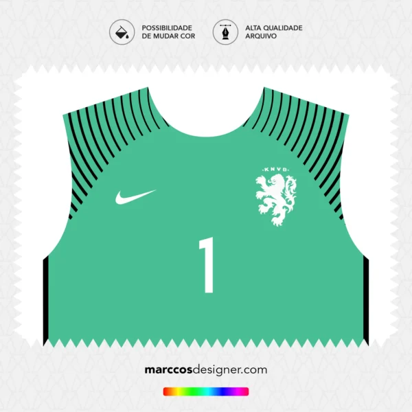 Arte Vetor Camisa Holanda Goleiro 2016.2017