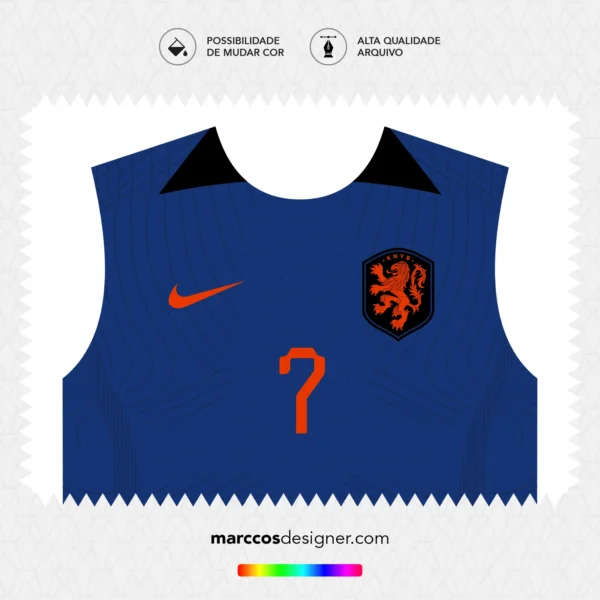 Arte Vetor Camisa Holanda Reserva 2022.2023