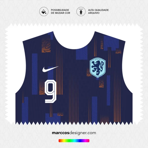 Arte Vetor Camisa Holanda Reserva 2024.2025