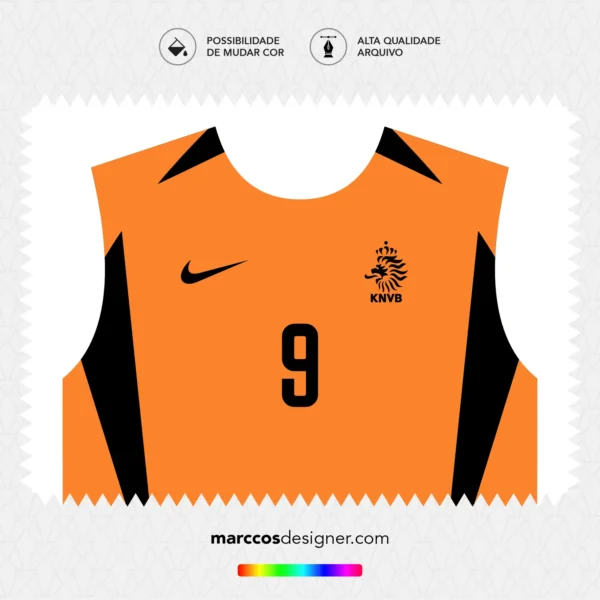 Arte Vetor Camisa Holanda Titular 2002
