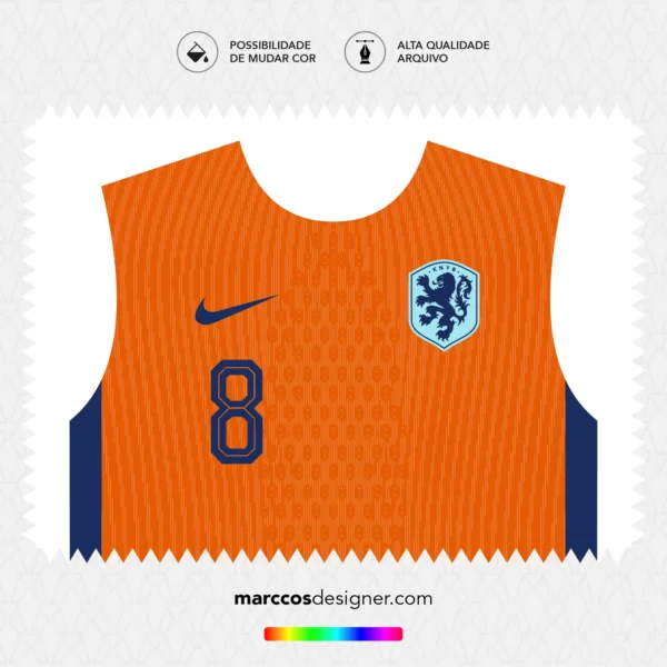 Arte Vetor Camisa Holanda Titular 2024.2025